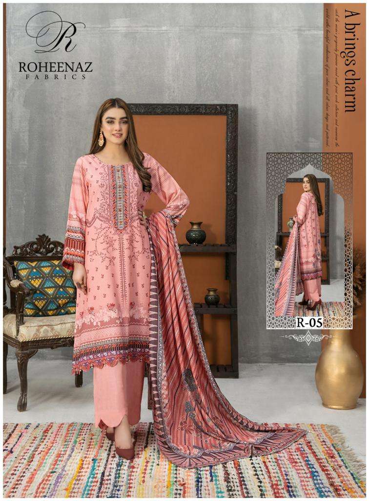 Amaya By Roheenaz Fabrics 01 To 06 Series Designer Festive Suits Beautiful Fancy Stylish Colorful Party Wear & Occasional Wear Pure Cotton Print Dresses At Wholesale Price