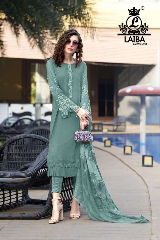 Am Vol-134 By Laiba 01 To 04 Series Beautiful Pakistani Suits Colorful Stylish Fancy Casual Wear & Ethnic Wear Pure Georgette Dresses At Wholesale Price