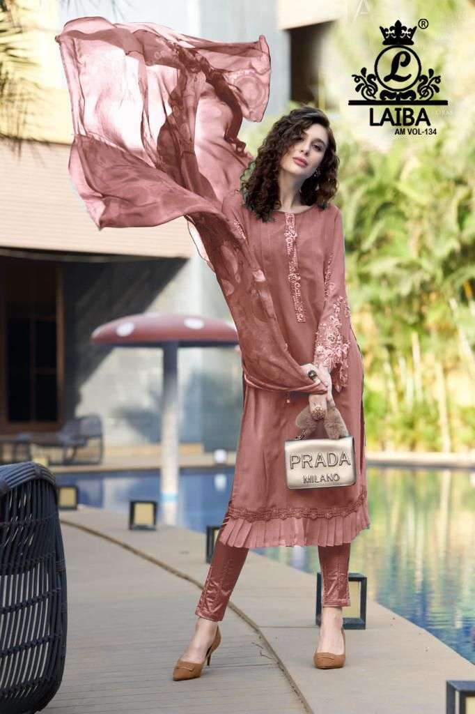 Am Vol-134 By Laiba 01 To 04 Series Beautiful Pakistani Suits Colorful Stylish Fancy Casual Wear & Ethnic Wear Pure Georgette Dresses At Wholesale Price