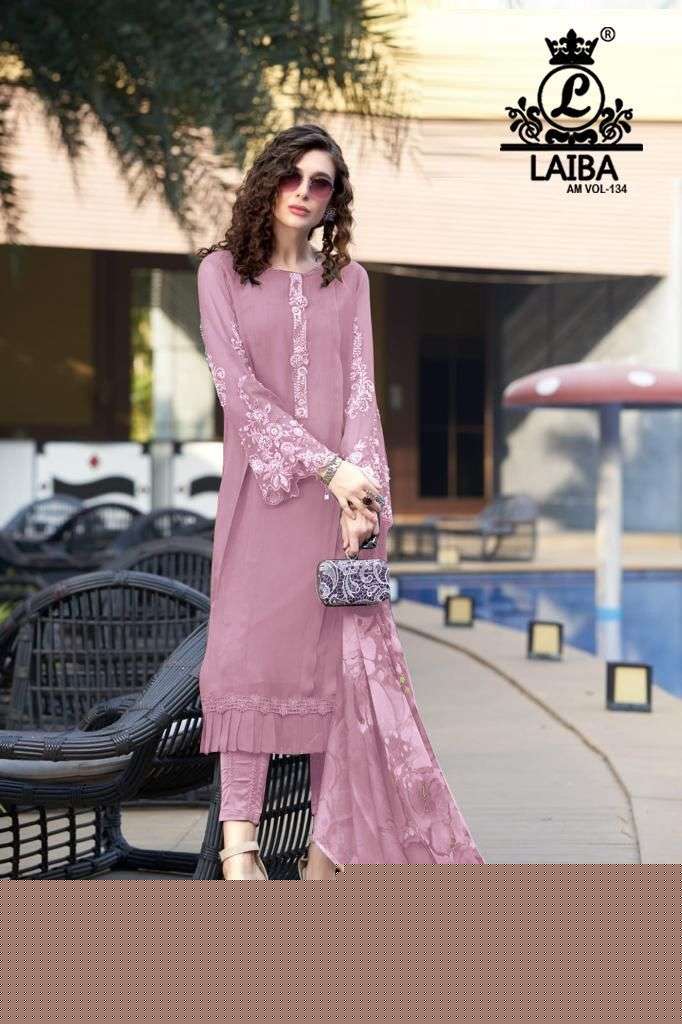 Am Vol-134 By Laiba 01 To 04 Series Beautiful Pakistani Suits Colorful Stylish Fancy Casual Wear & Ethnic Wear Pure Georgette Dresses At Wholesale Price