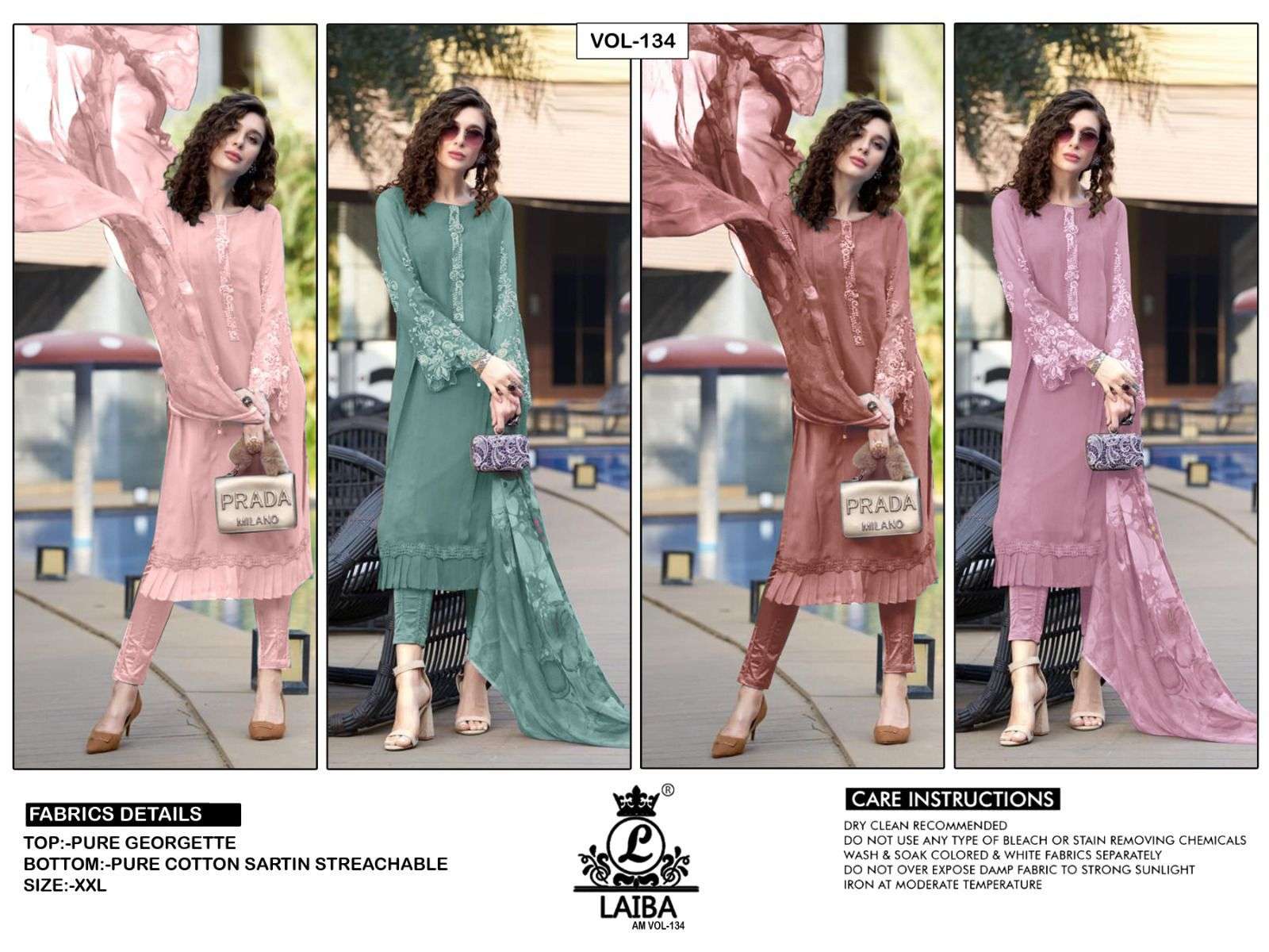 Am Vol-134 By Laiba 01 To 04 Series Beautiful Pakistani Suits Colorful Stylish Fancy Casual Wear & Ethnic Wear Pure Georgette Dresses At Wholesale Price