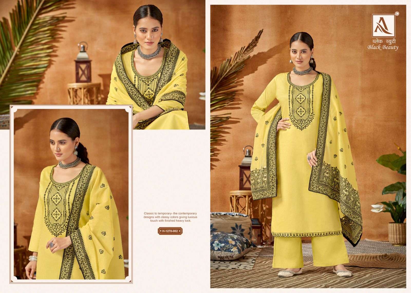 Black Beauty By Alok Suits 1278-001 To 1278-006 Series Designer Suits Collection Beautiful Stylish Colorful Fancy Party Wear & Occasional Wear Pure Jam Cotton Dresses At Wholesale Price