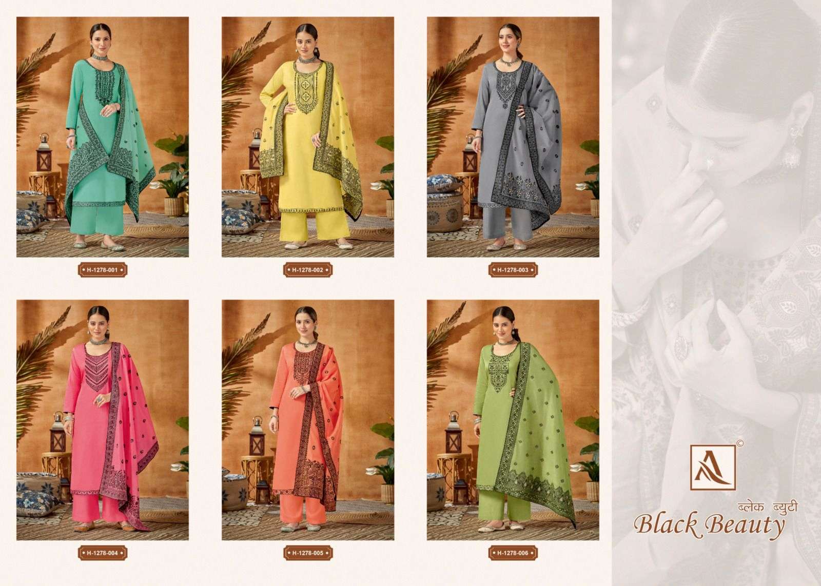 Black Beauty By Alok Suits 1278-001 To 1278-006 Series Designer Suits Collection Beautiful Stylish Colorful Fancy Party Wear & Occasional Wear Pure Jam Cotton Dresses At Wholesale Price