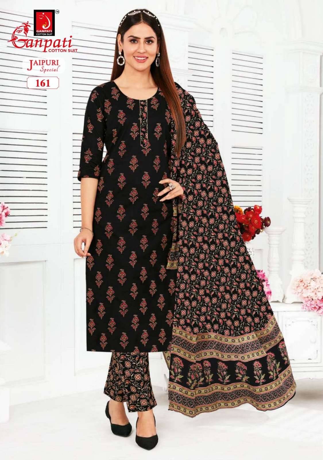 Jaipuri Special Vol-5 By Ganpati Cotton Suits 161 To 175 Series Beautiful Suits Stylish Colorful Fancy Casual Wear & Ethnic Wear Pure Cotton Print Dresses At Wholesale Price