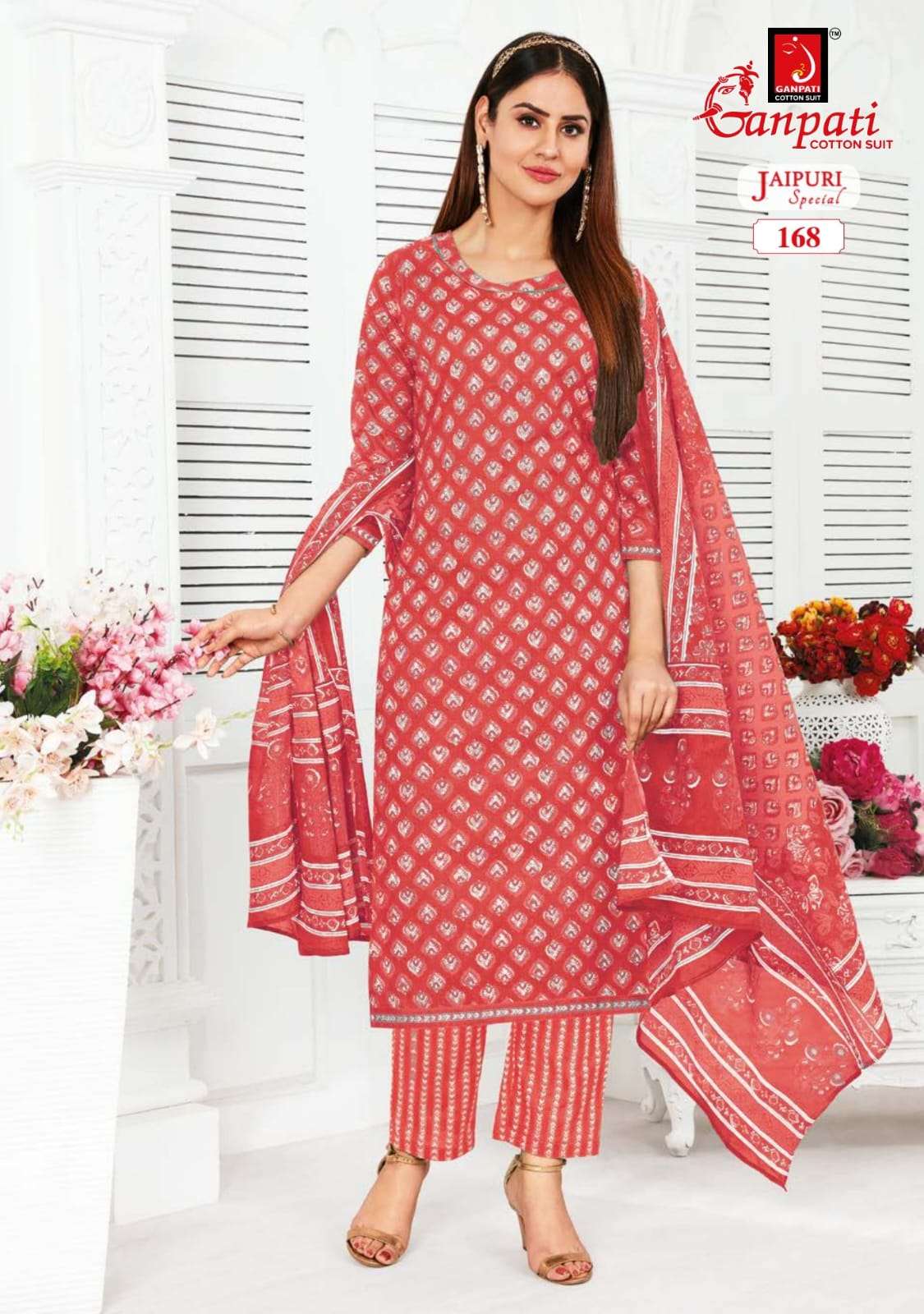 Jaipuri Special Vol-5 By Ganpati Cotton Suits 161 To 175 Series Beautiful Suits Stylish Colorful Fancy Casual Wear & Ethnic Wear Pure Cotton Print Dresses At Wholesale Price