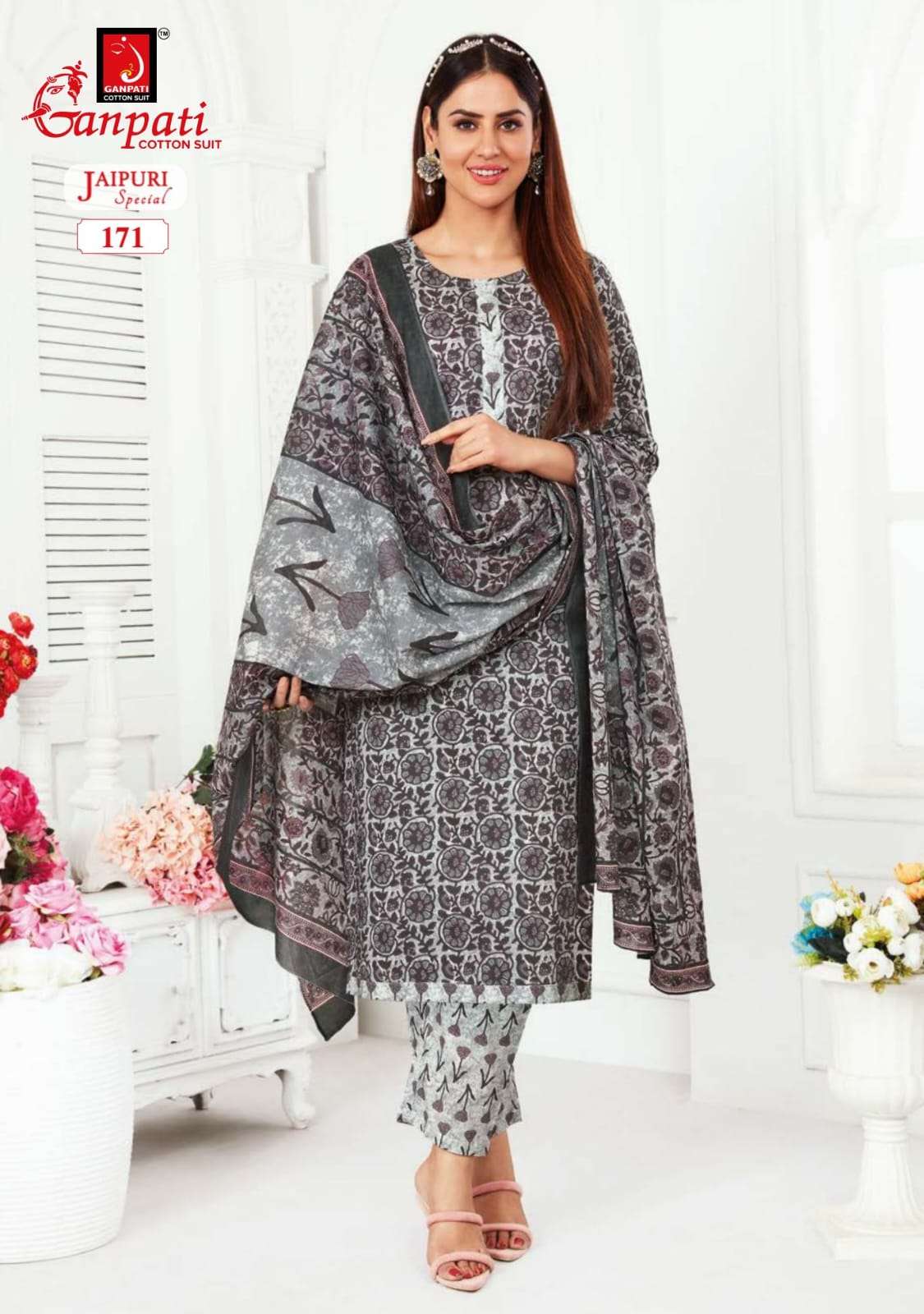 Jaipuri Special Vol-5 By Ganpati Cotton Suits 161 To 175 Series Beautiful Suits Stylish Colorful Fancy Casual Wear & Ethnic Wear Pure Cotton Print Dresses At Wholesale Price