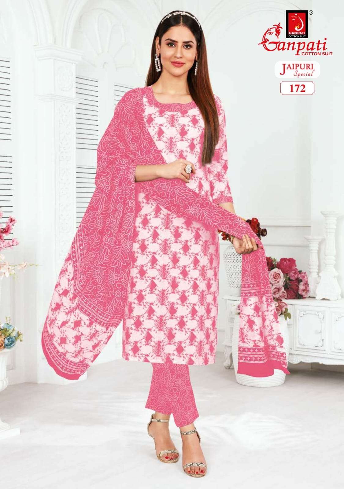 Jaipuri Special Vol-5 By Ganpati Cotton Suits 161 To 175 Series Beautiful Suits Stylish Colorful Fancy Casual Wear & Ethnic Wear Pure Cotton Print Dresses At Wholesale Price