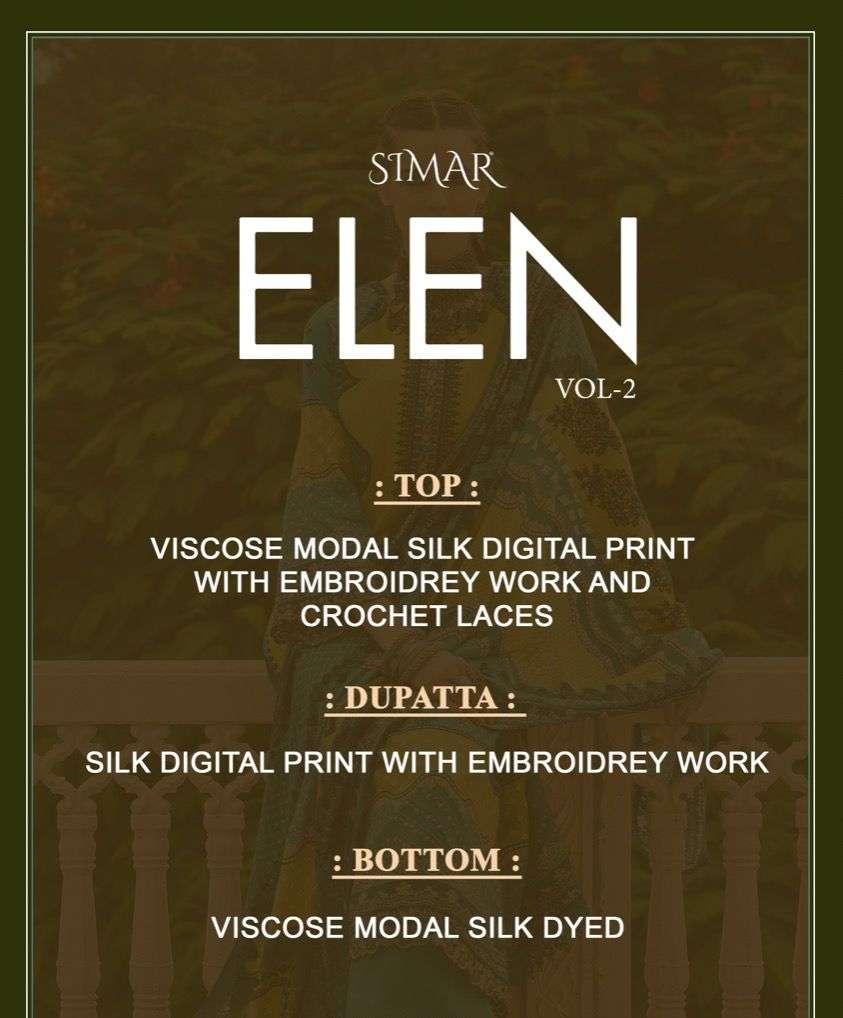 Elen Vol-2 By Glossy 2801 To 2806 Series Beautiful Suits Colorful Stylish Fancy Casual Wear & Ethnic Wear Viscose Silk Dresses At Wholesale Price