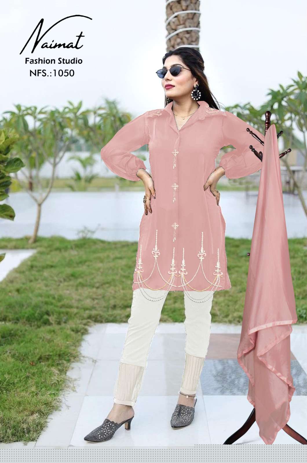 Naimat-1050 Colours By Naimat Fashion Studio 1050-A To 1050-B Series Beautiful Stylish Pakistani Suits Fancy Colorful Casual Wear & Ethnic Wear & Ready To Wear Pure Georgette Embroidery Dresses At Wholesale Price