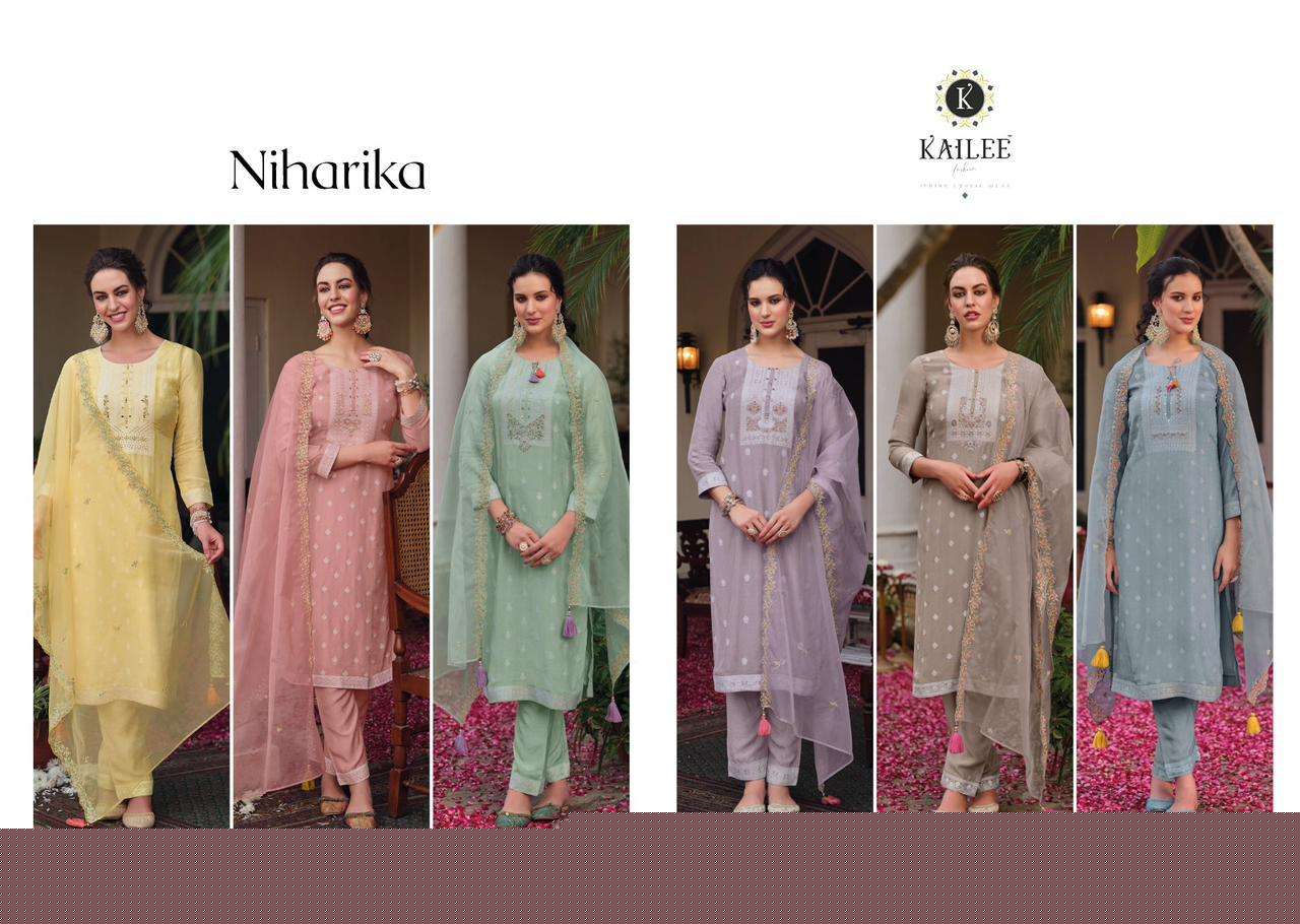 Niharika By Kailee 41001 To 41006 Series Beautiful Sharara Suits Colorful Stylish Fancy Casual Wear & Ethnic Wear Pure Viscose Muslin Dresses At Wholesale Price