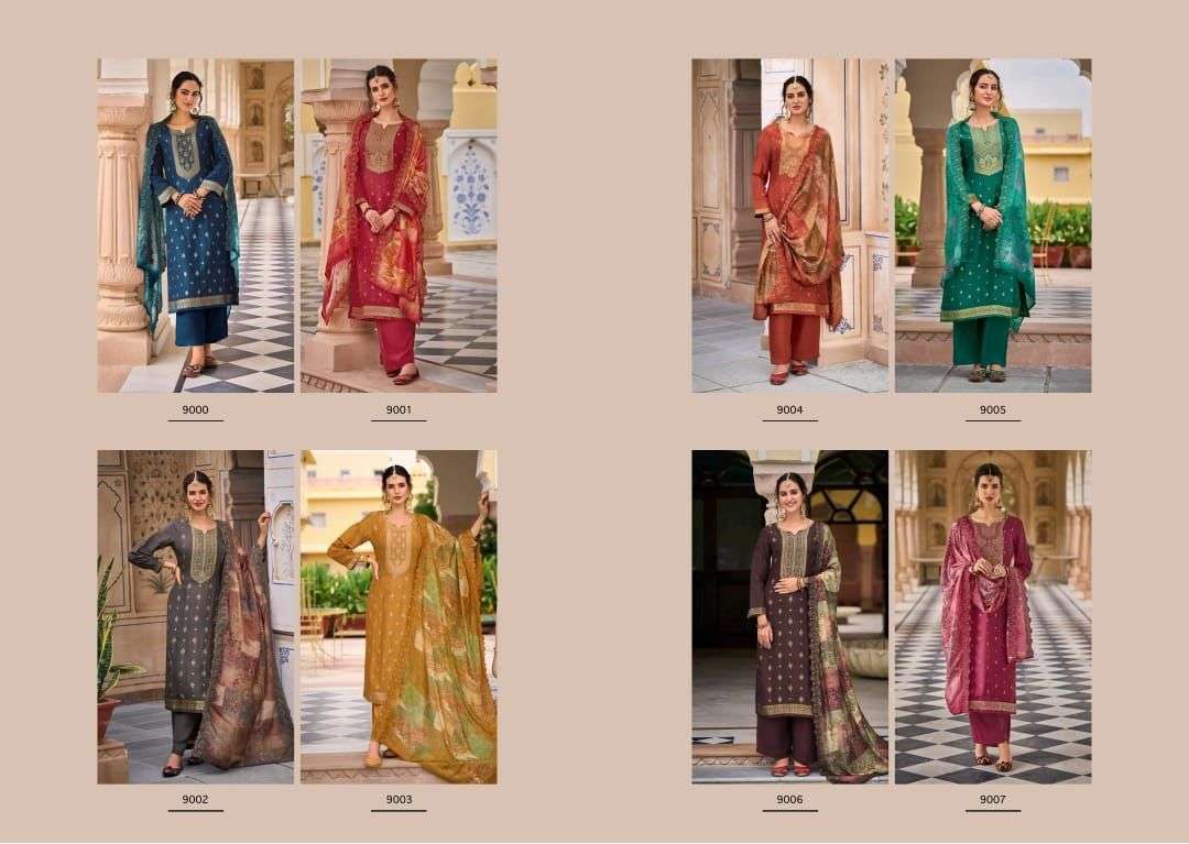 Ishraq By Glossy 9000 To 9007 Series Designer Festive Suits Beautiful Fancy Colorful Stylish Party Wear & Occasional Wear Viscose Organza Jacquard Dresses At Wholesale Price