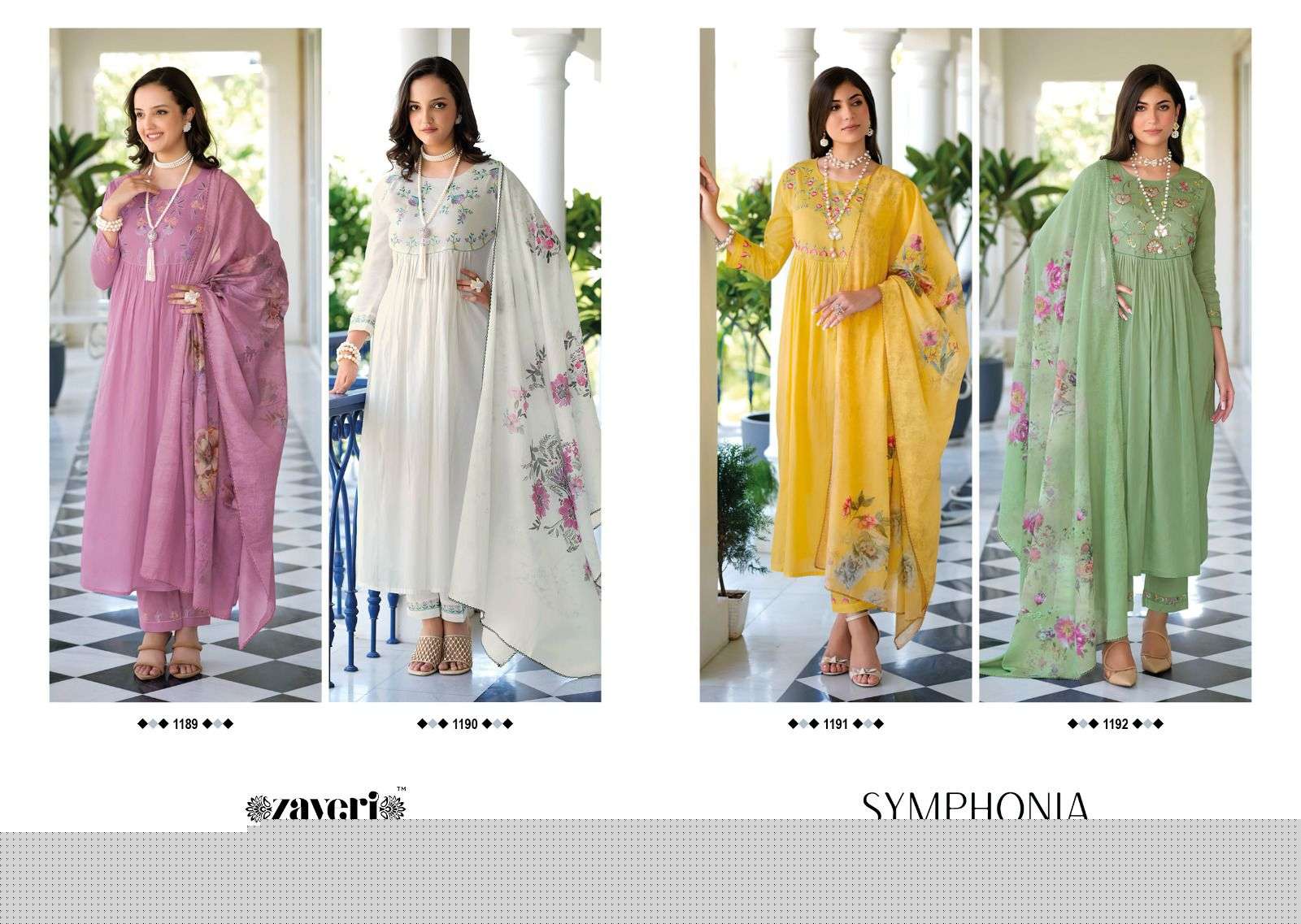 Symphonia By Zaveri 1189 To 1192 Series Designer Festive Suits Beautiful Fancy Colorful Stylish Party Wear & Occasional Wear Pure Mal Cotton Dresses At Wholesale Price