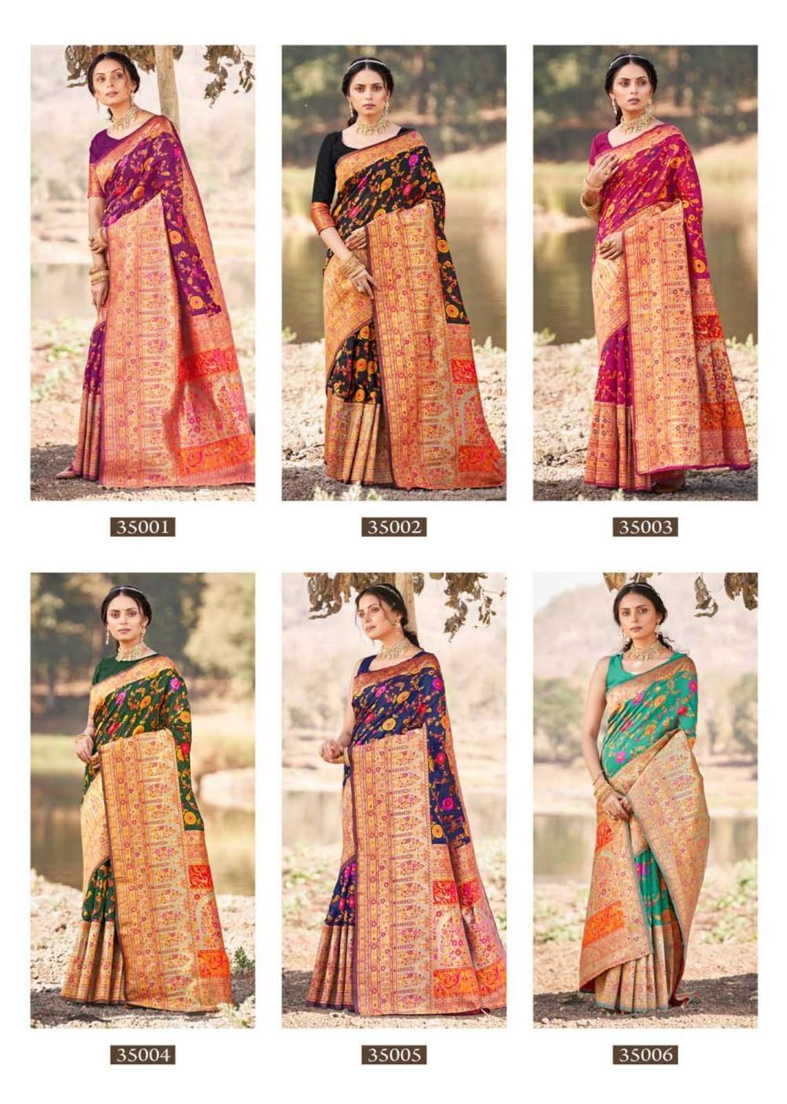 Kashmiri Silk Vol-2 By The Fabrica 35001 To 35006 Series Indian Traditional Wear Collection Beautiful Stylish Fancy Colorful Party Wear & Occasional Wear Pure Modal Sarees At Wholesale Price