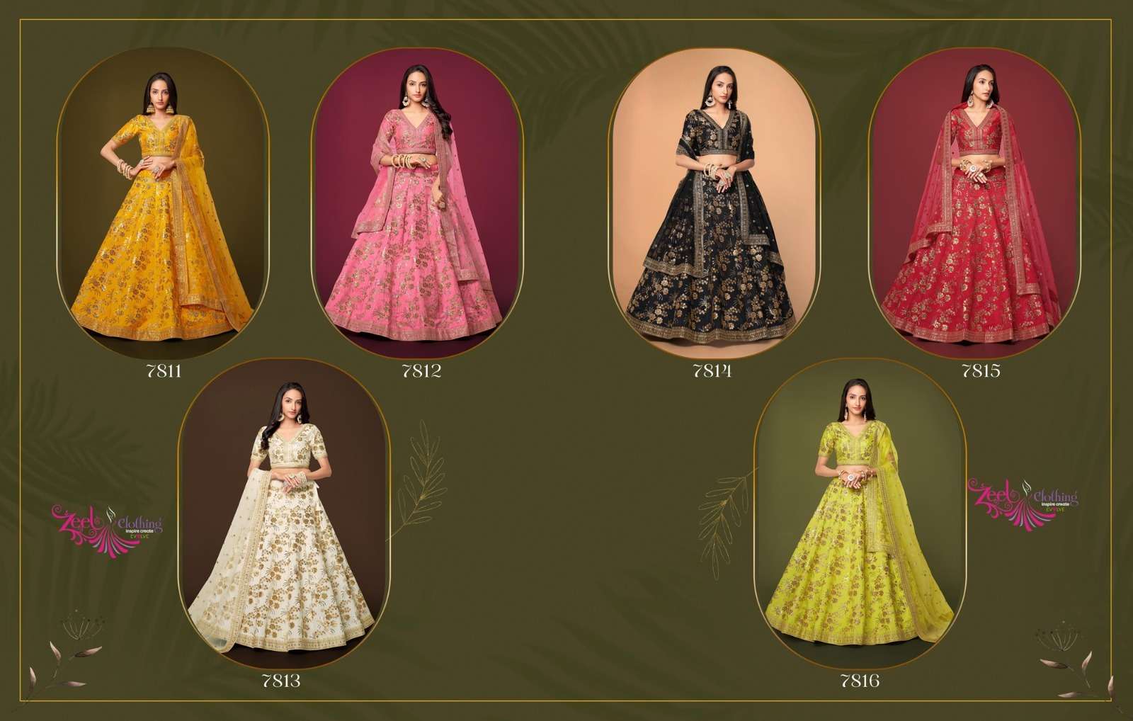 The Modern Vibes Vol-2 By Zeel Clothing 7811 To 7816 Series Bridal Wear Collection Beautiful Stylish Colorful Fancy Party Wear & Occasional Wear Silk Lehengas At Wholesale Price