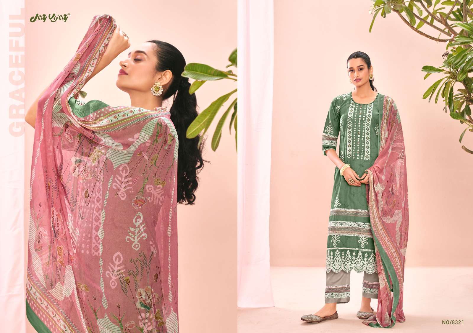 Oksana Vol-2 By Jay Vijay Prints 8321 To 8328 Series Designer Festive Suits Beautiful Fancy Stylish Colorful Party Wear & Occasional Wear Pure Cotton Dresses At Wholesale Price