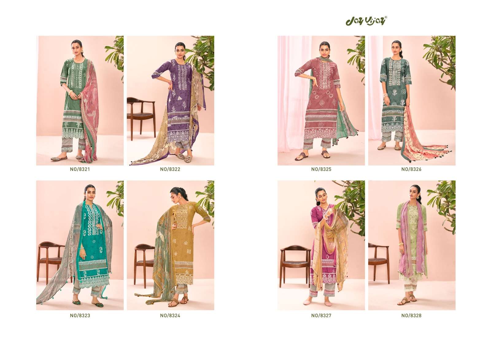 Oksana Vol-2 By Jay Vijay Prints 8321 To 8328 Series Designer Festive Suits Beautiful Fancy Stylish Colorful Party Wear & Occasional Wear Pure Cotton Dresses At Wholesale Price
