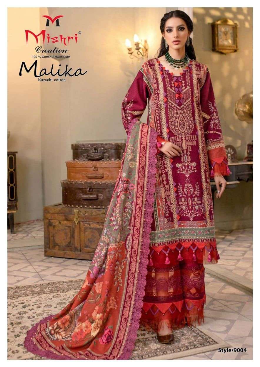 Mallika Vol-9 By Mishri 9001 To 9006 Series Beautiful Stylish Festive Suits Fancy Colorful Casual Wear & Ethnic Wear & Ready To Wear Pure Soft Cotton With Embroidery Dresses At Wholesale Price