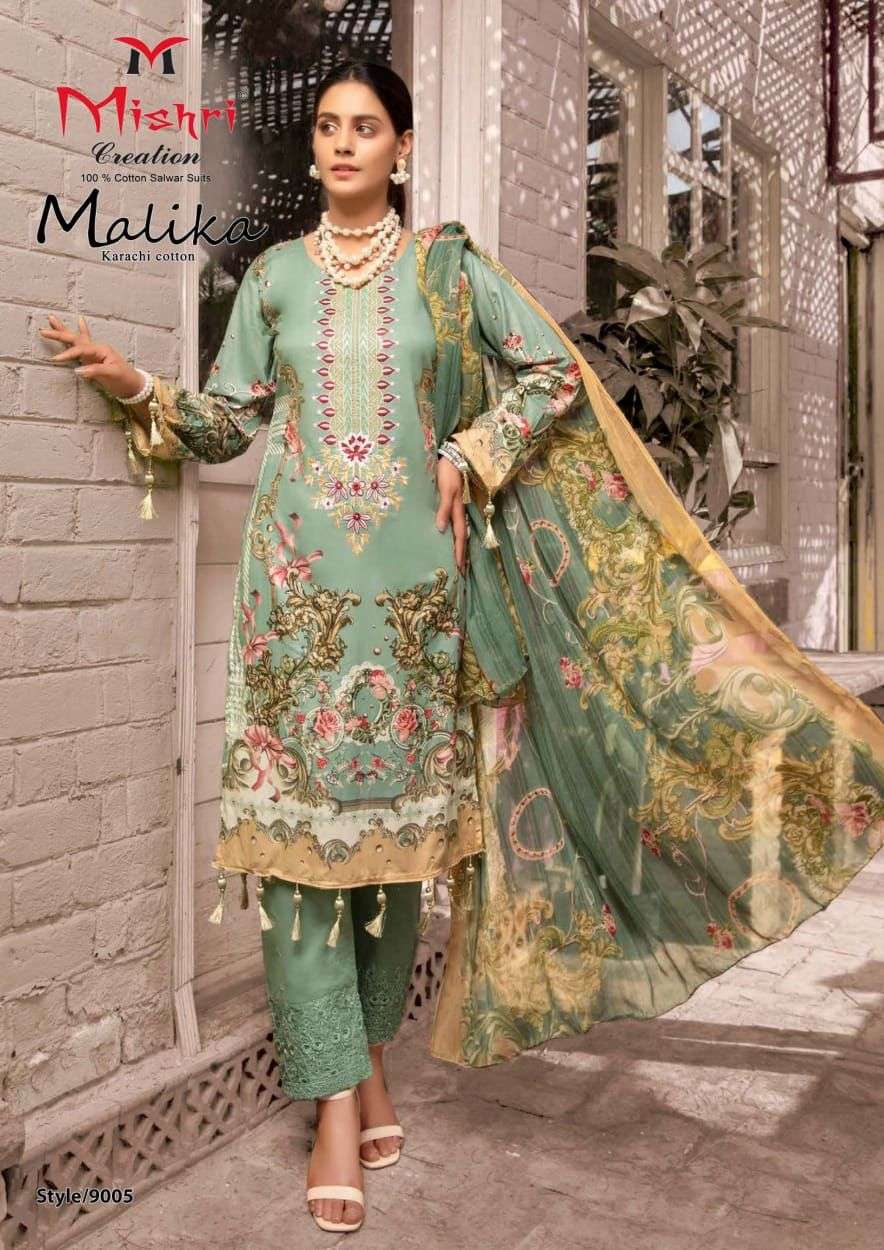 Mallika Vol-9 By Mishri 9001 To 9006 Series Beautiful Stylish Festive Suits Fancy Colorful Casual Wear & Ethnic Wear & Ready To Wear Pure Soft Cotton With Embroidery Dresses At Wholesale Price