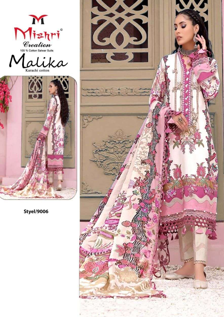 Mallika Vol-9 By Mishri 9001 To 9006 Series Beautiful Stylish Festive Suits Fancy Colorful Casual Wear & Ethnic Wear & Ready To Wear Pure Soft Cotton With Embroidery Dresses At Wholesale Price