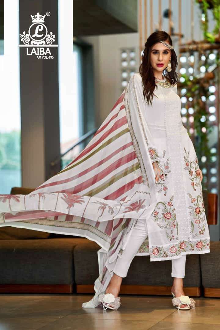 Am Vol-195 By Laiba 195-A To 195-B Series Beautiful Pakistani Suits Colorful Stylish Fancy Casual Wear & Ethnic Wear Pure Georgette Dresses At Wholesale Price
