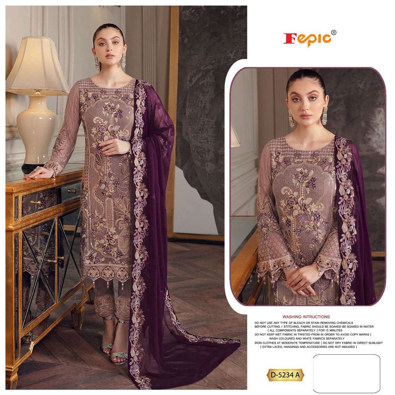 Fepic 5234 Colours By Fepic 5234-A To 5234-D Series Pakistani Suits Beautiful Fancy Colorful Stylish Party Wear & Occasional Wear Georgette With Embroidery Dresses At Wholesale Price