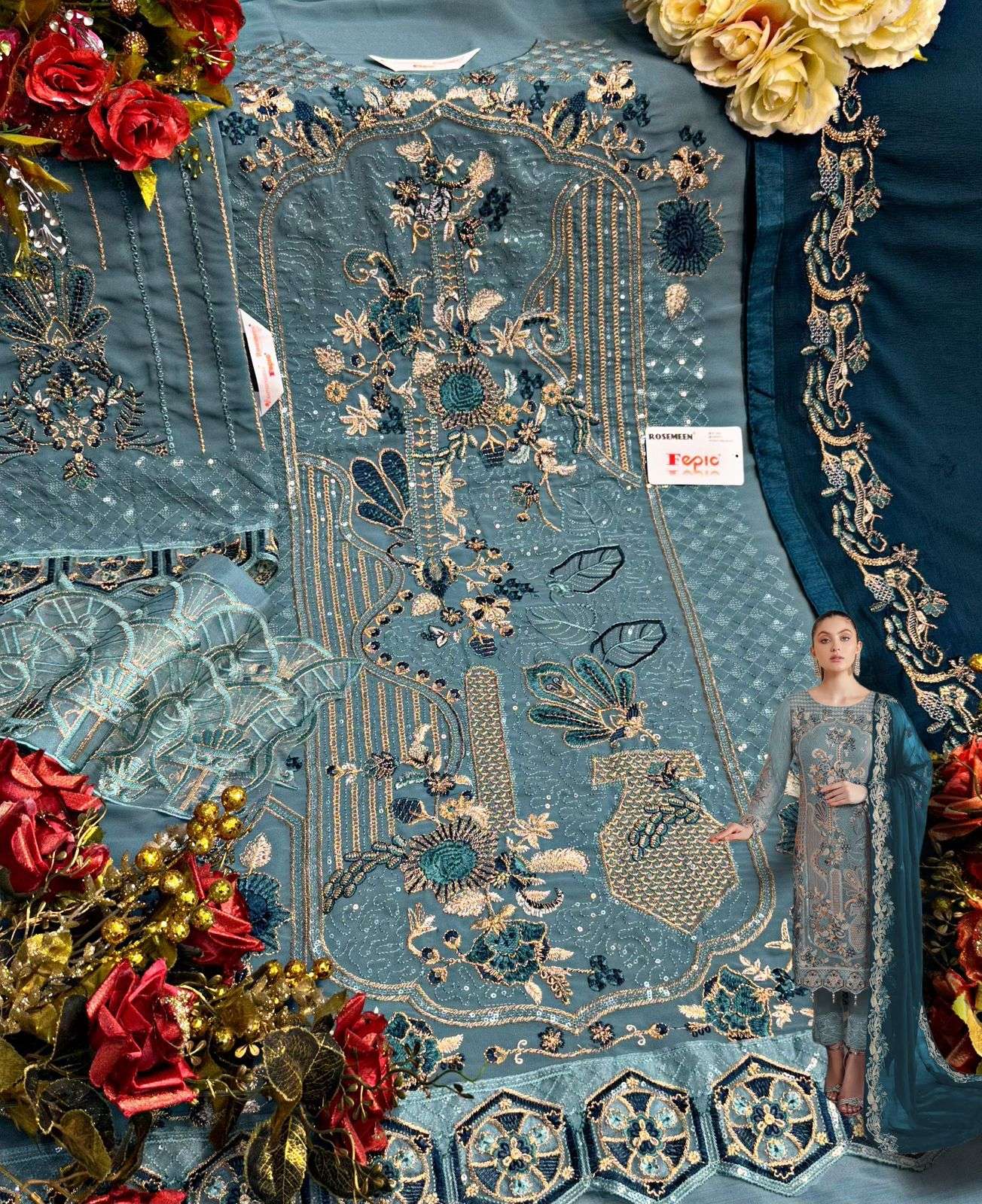 Fepic 5234 Colours By Fepic 5234-A To 5234-D Series Pakistani Suits Beautiful Fancy Colorful Stylish Party Wear & Occasional Wear Georgette With Embroidery Dresses At Wholesale Price