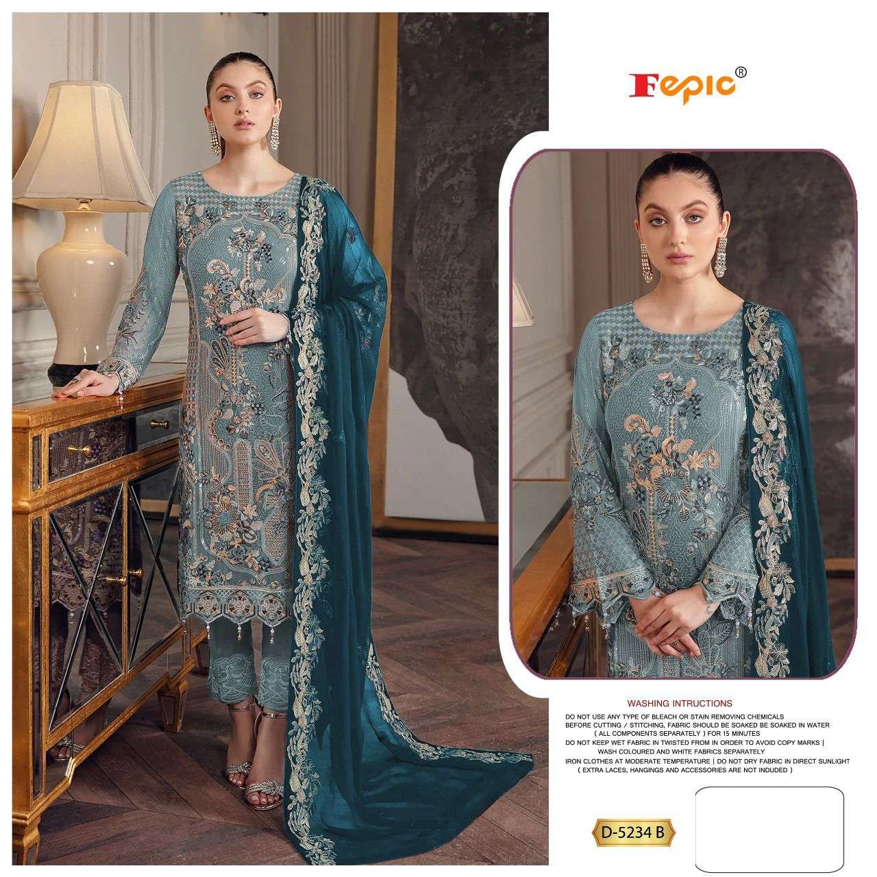 Fepic 5234 Colours By Fepic 5234-A To 5234-D Series Pakistani Suits Beautiful Fancy Colorful Stylish Party Wear & Occasional Wear Georgette With Embroidery Dresses At Wholesale Price