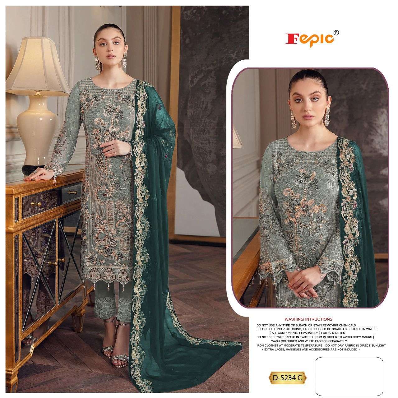 Fepic 5234 Colours By Fepic 5234-A To 5234-D Series Pakistani Suits Beautiful Fancy Colorful Stylish Party Wear & Occasional Wear Georgette With Embroidery Dresses At Wholesale Price