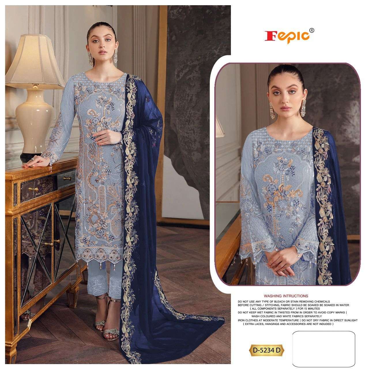 Fepic 5234 Colours By Fepic 5234-A To 5234-D Series Pakistani Suits Beautiful Fancy Colorful Stylish Party Wear & Occasional Wear Georgette With Embroidery Dresses At Wholesale Price