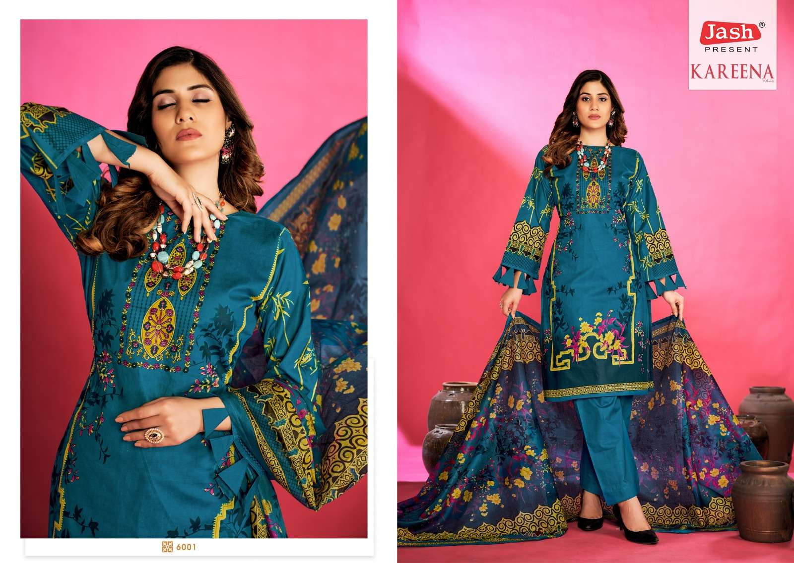 Kareena Vol-6 By Jash 6001 To 6010 Series Beautiful Festival Suits Stylish Fancy Colorful Casual Wear & Ethnic Wear Pure Cotton Dresses At Wholesale Price