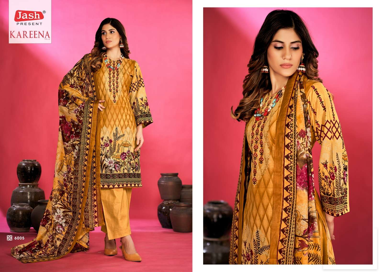 Kareena Vol-6 By Jash 6001 To 6010 Series Beautiful Festival Suits Stylish Fancy Colorful Casual Wear & Ethnic Wear Pure Cotton Dresses At Wholesale Price