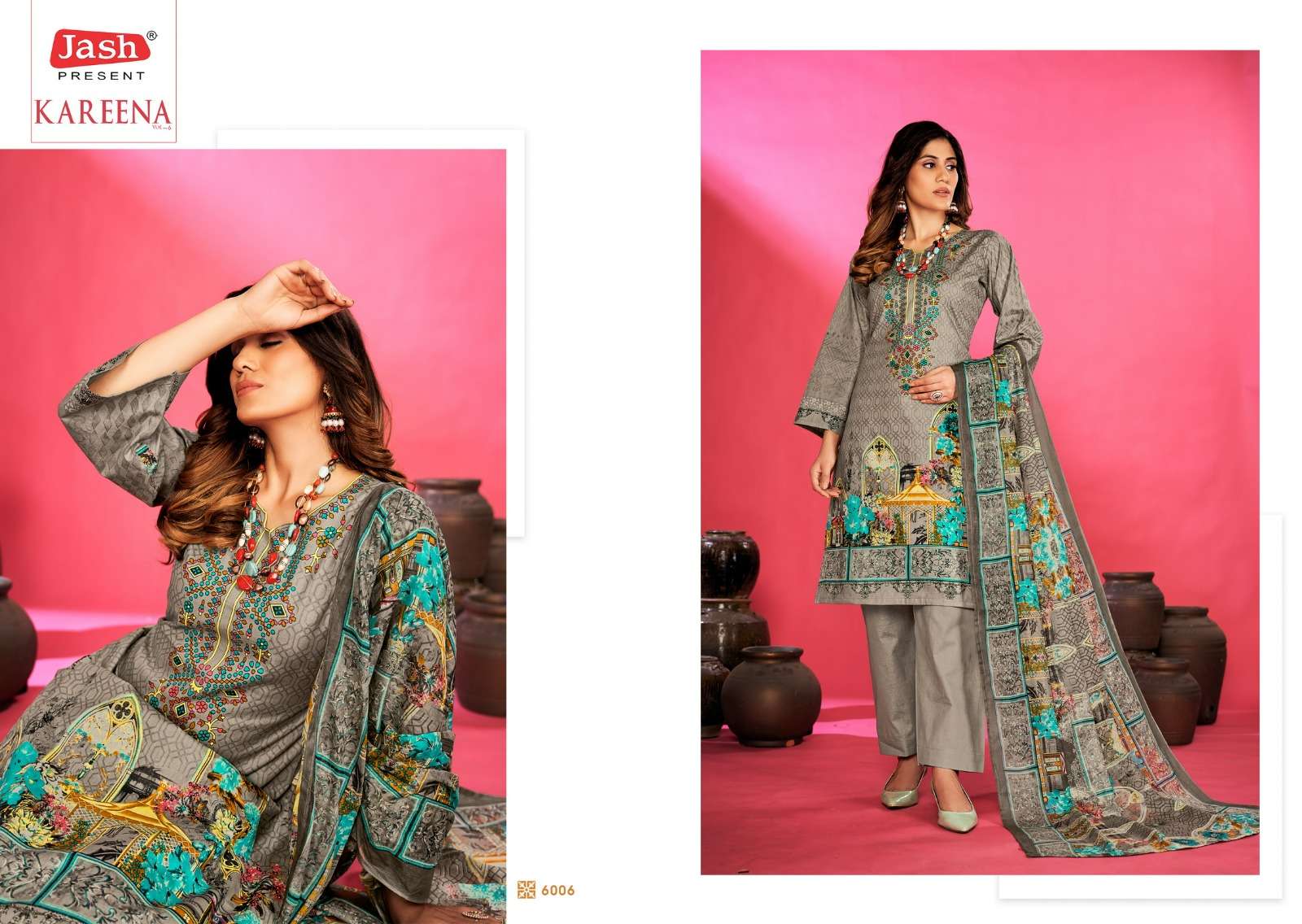 Kareena Vol-6 By Jash 6001 To 6010 Series Beautiful Festival Suits Stylish Fancy Colorful Casual Wear & Ethnic Wear Pure Cotton Dresses At Wholesale Price