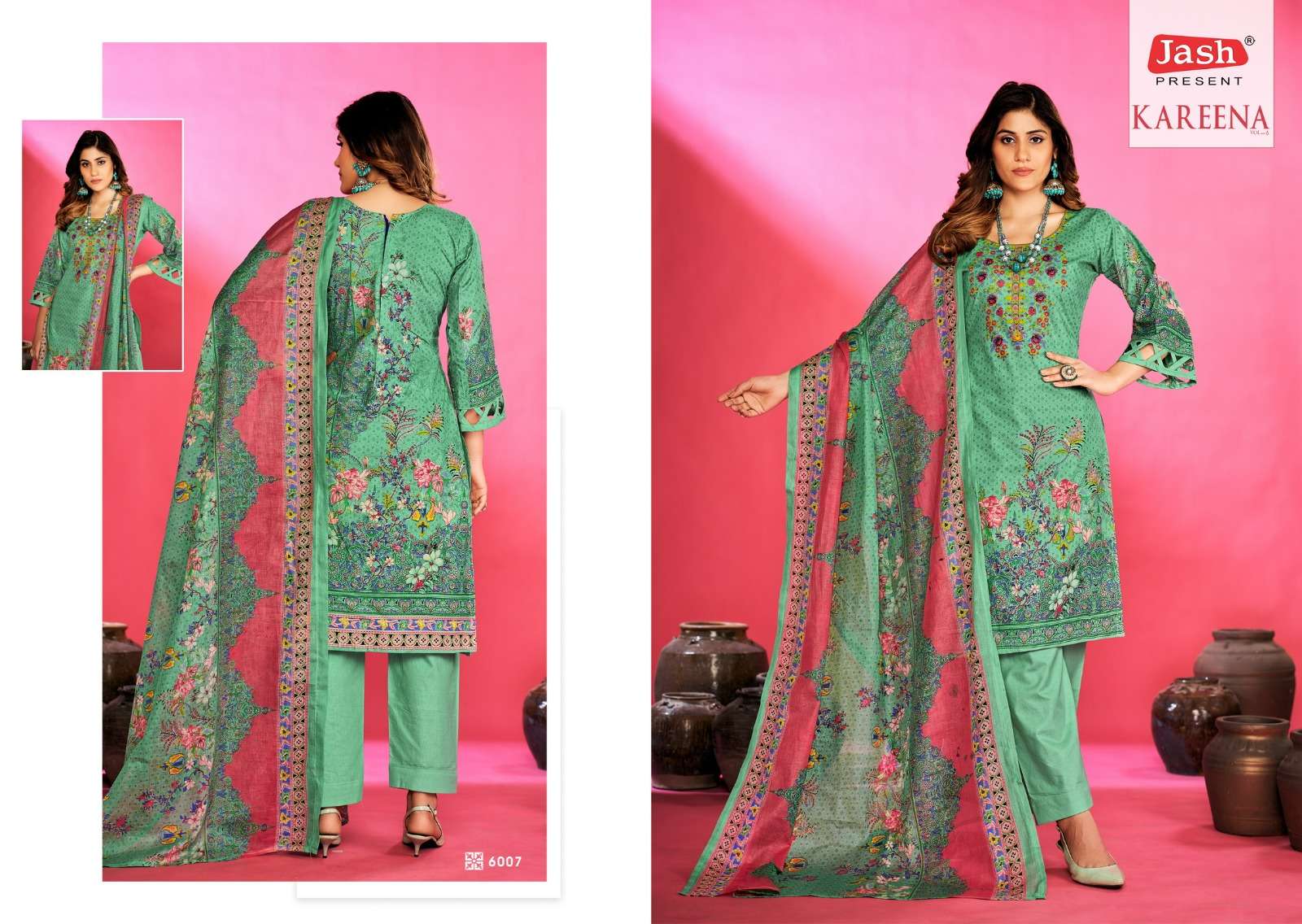 Kareena Vol-6 By Jash 6001 To 6010 Series Beautiful Festival Suits Stylish Fancy Colorful Casual Wear & Ethnic Wear Pure Cotton Dresses At Wholesale Price