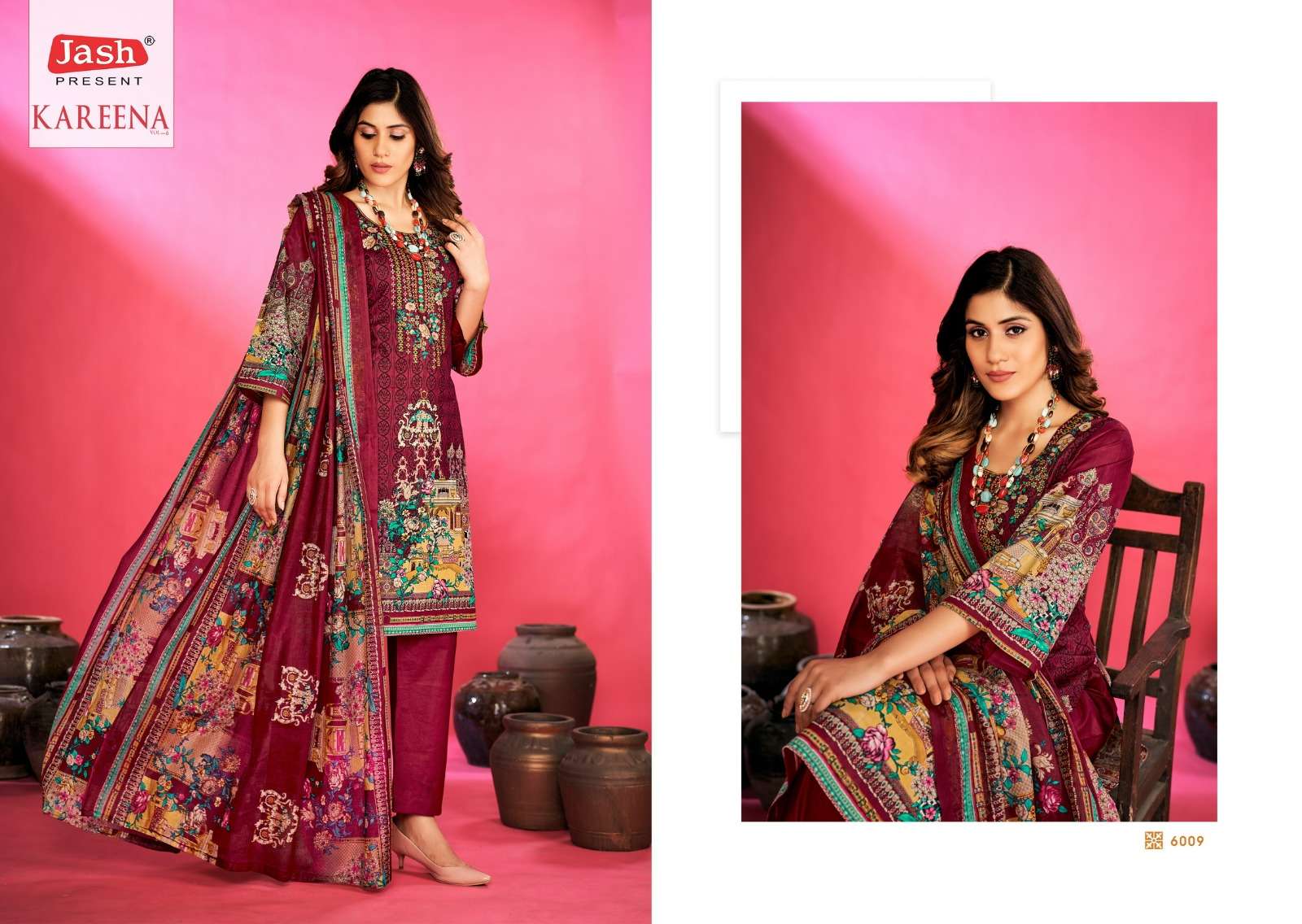 Kareena Vol-6 By Jash 6001 To 6010 Series Beautiful Festival Suits Stylish Fancy Colorful Casual Wear & Ethnic Wear Pure Cotton Dresses At Wholesale Price