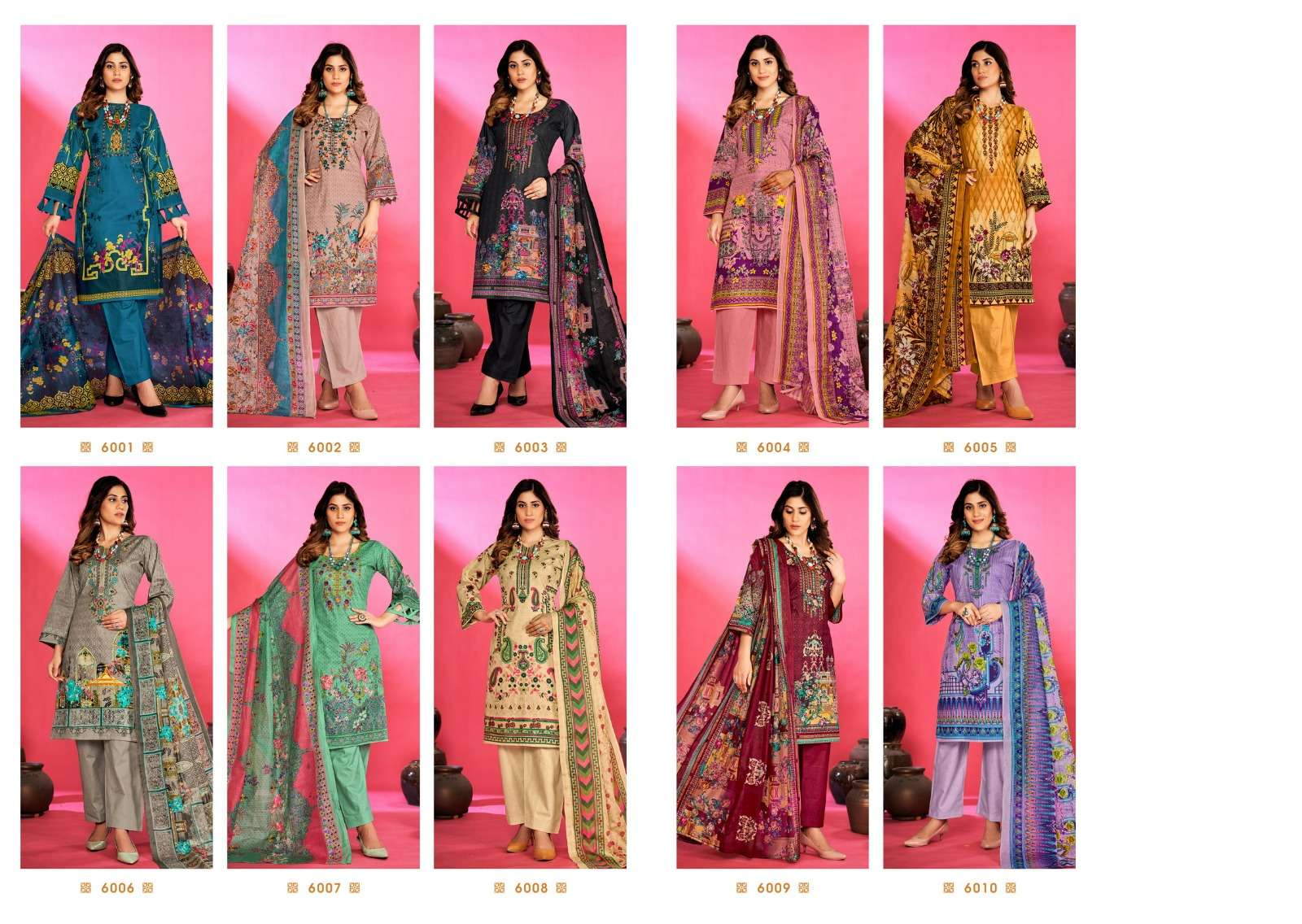 Kareena Vol-6 By Jash 6001 To 6010 Series Beautiful Festival Suits Stylish Fancy Colorful Casual Wear & Ethnic Wear Pure Cotton Dresses At Wholesale Price