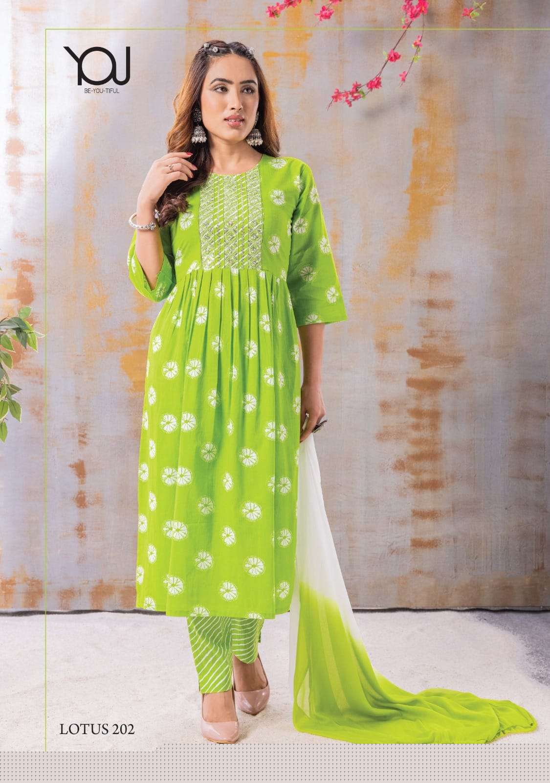 Lotus Vol-2 By You 201 To 205 Series Beautiful Festive Suits Stylish Colorful Fancy Casual Wear & Ethnic Wear Pure Cambric Dresses At Wholesale Price