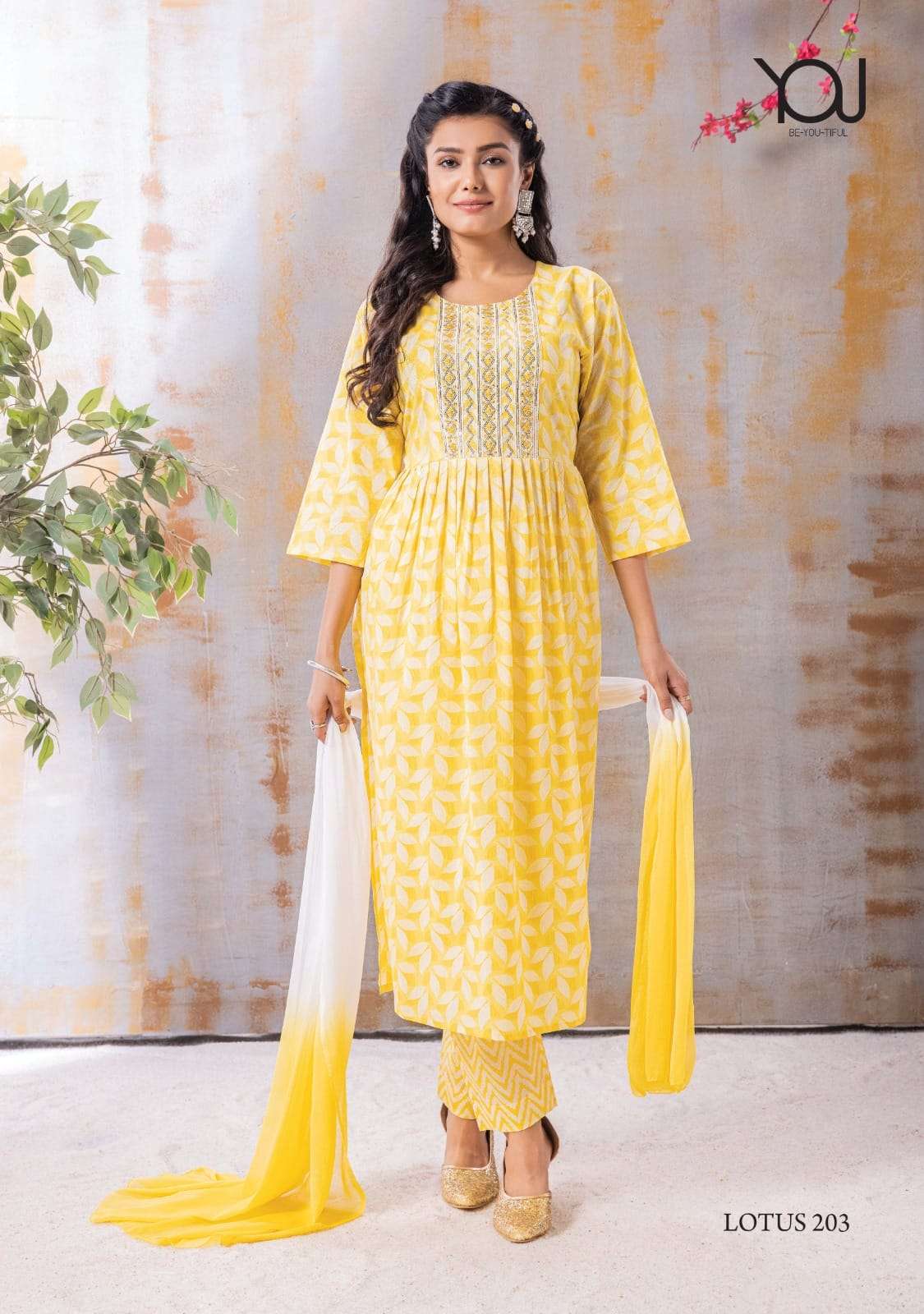 Lotus Vol-2 By You 201 To 205 Series Beautiful Festive Suits Stylish Colorful Fancy Casual Wear & Ethnic Wear Pure Cambric Dresses At Wholesale Price