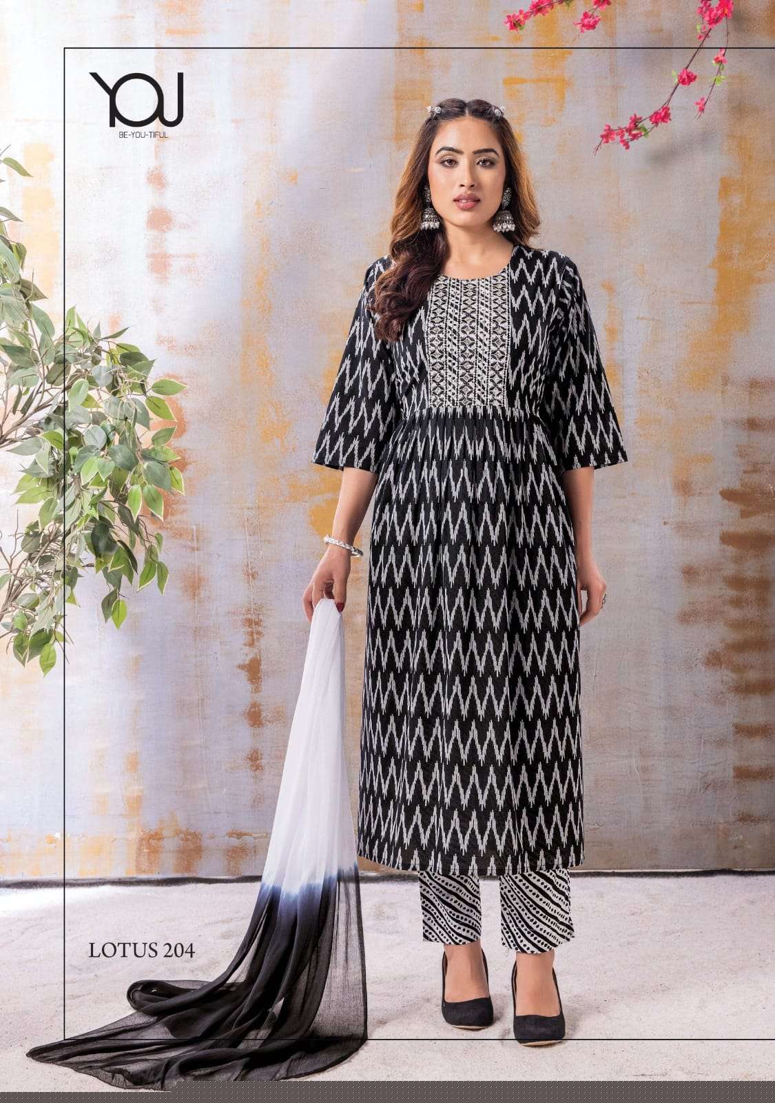 Lotus Vol-2 By You 201 To 205 Series Beautiful Festive Suits Stylish Colorful Fancy Casual Wear & Ethnic Wear Pure Cambric Dresses At Wholesale Price