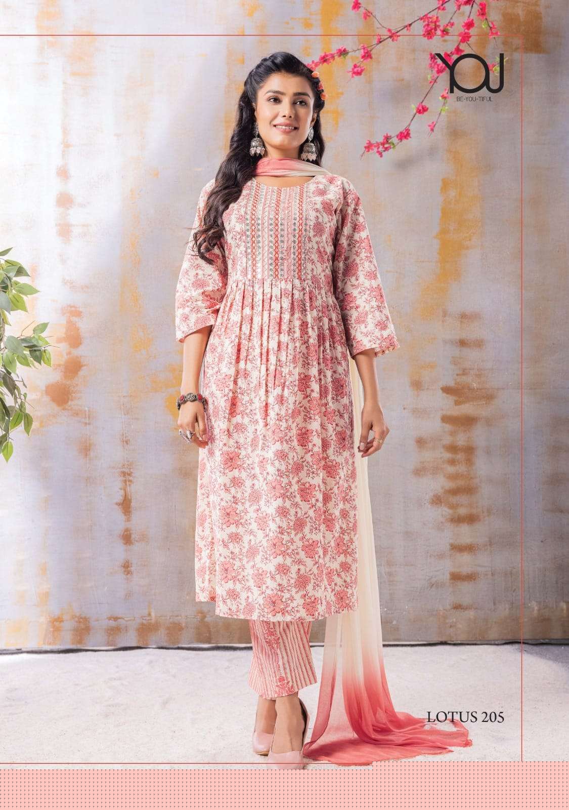 Lotus Vol-2 By You 201 To 205 Series Beautiful Festive Suits Stylish Colorful Fancy Casual Wear & Ethnic Wear Pure Cambric Dresses At Wholesale Price