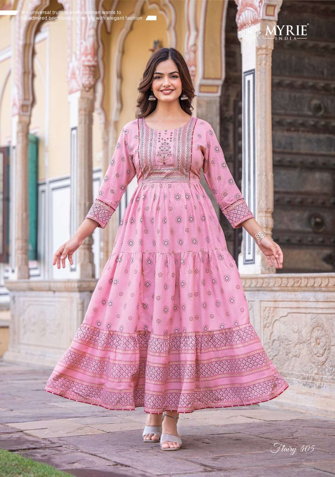 Flairy Vol-4 By Myrie 401 To 408 Series Designer Stylish Fancy Colorful Beautiful Party Wear & Ethnic Wear Collection Pure Rayon Gowns At Wholesale Price