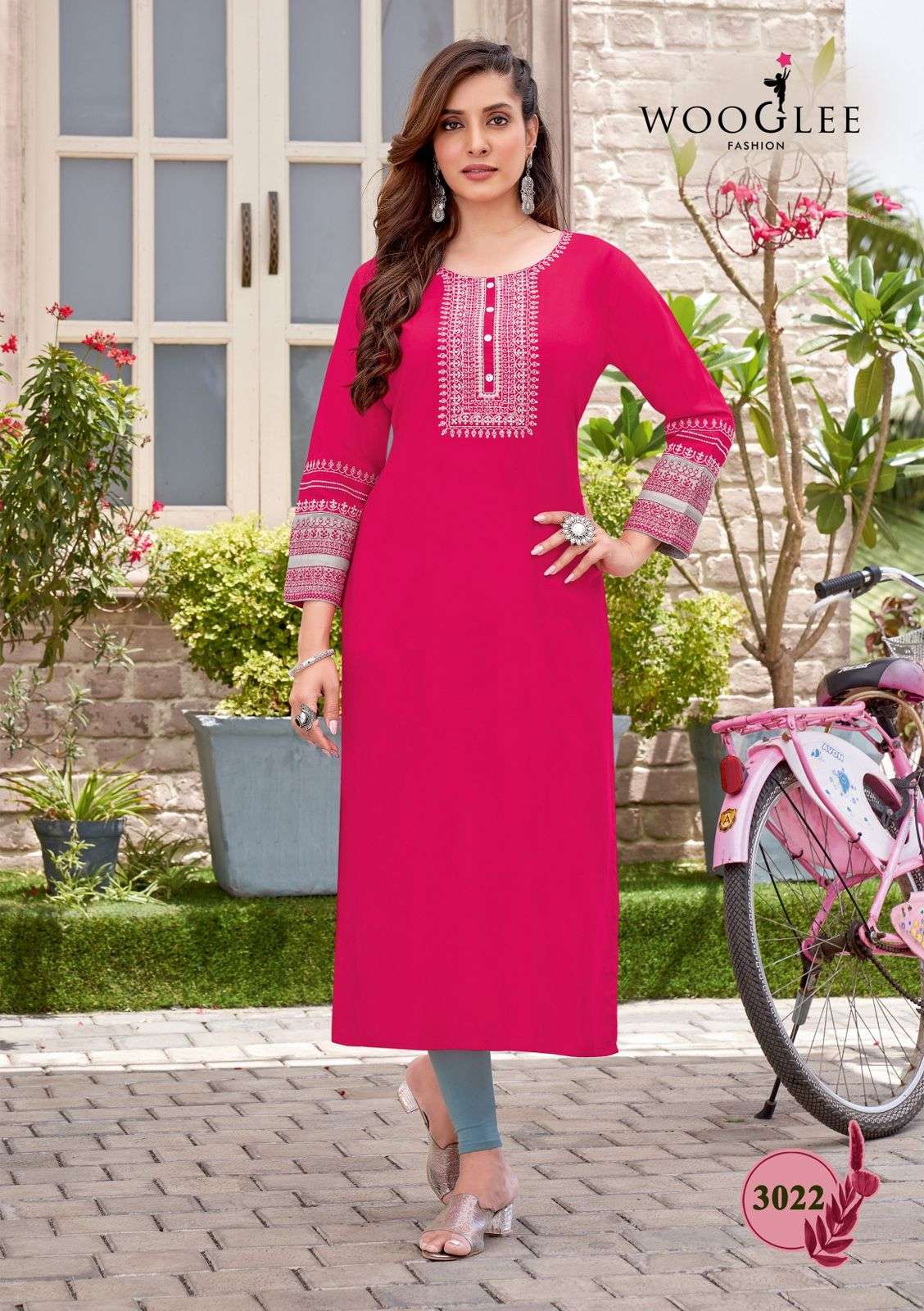 Salonee Vol-4 By Wooglee 3019 To 3024 Series Designer Stylish Fancy Colorful Beautiful Party Wear & Ethnic Wear Collection Heavy Rayon Kurtis At Wholesale Price