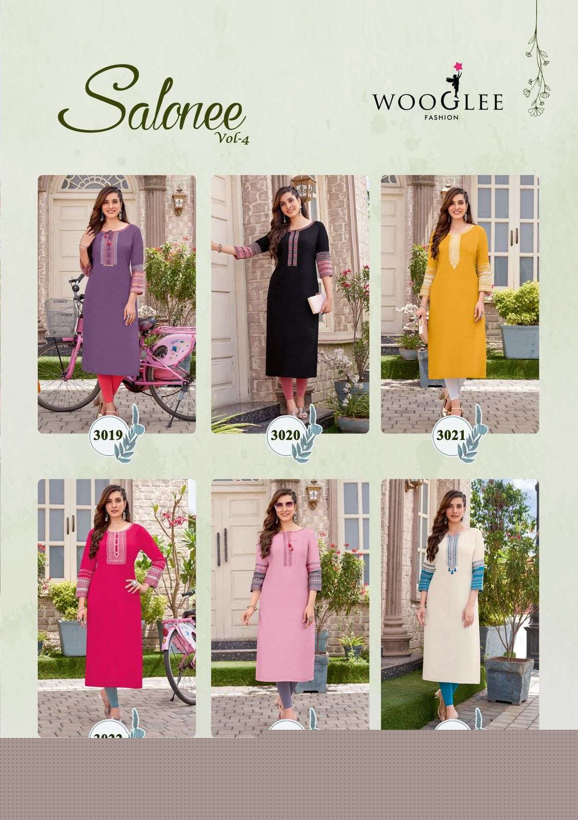 Salonee Vol-4 By Wooglee 3019 To 3024 Series Designer Stylish Fancy Colorful Beautiful Party Wear & Ethnic Wear Collection Heavy Rayon Kurtis At Wholesale Price