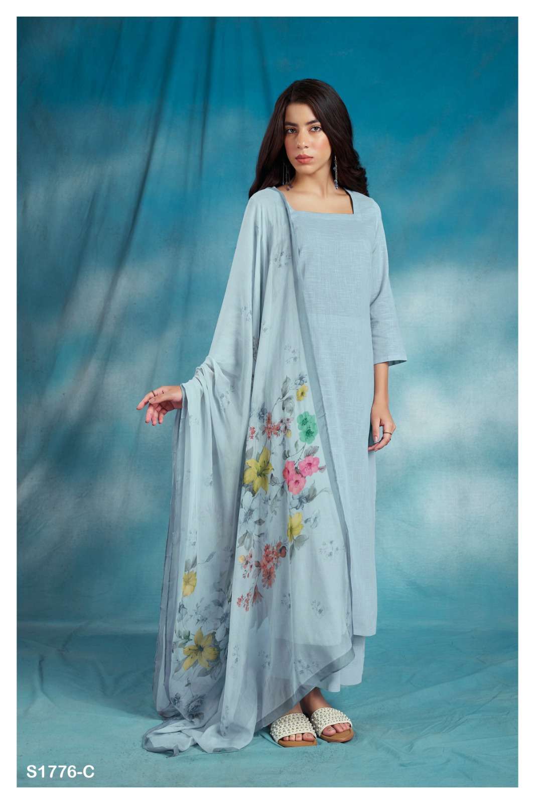 Ora-1776 By Ganga Fashion 1776-A To 1776-D Series Beautiful Stylish Festive Suits Fancy Colorful Casual Wear & Ethnic Wear & Ready To Wear Cotton Linen Dresses At Wholesale Price