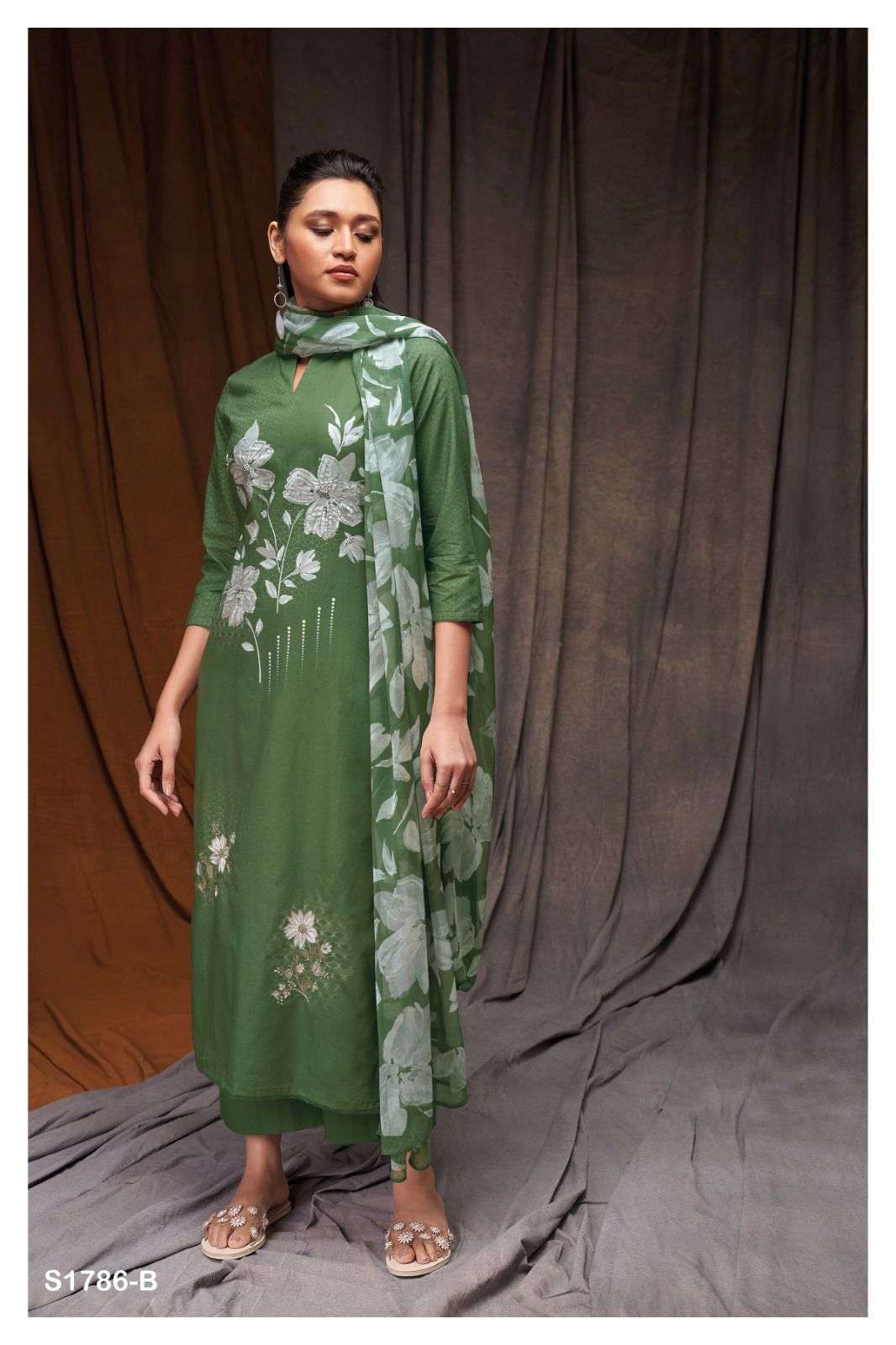 Hope-1786 By Ganga Fashion 1786-A To 1786-D Series Beautiful Stylish Festive Suits Fancy Colorful Casual Wear & Ethnic Wear & Ready To Wear Cotton Print Dresses At Wholesale Price