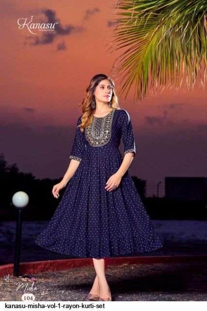 Misha By Kanasu 101 To 108 Series Designer Stylish Fancy Colorful Beautiful Party Wear & Ethnic Wear Collection Heavy Rayon Slub Kurtis At Wholesale Price