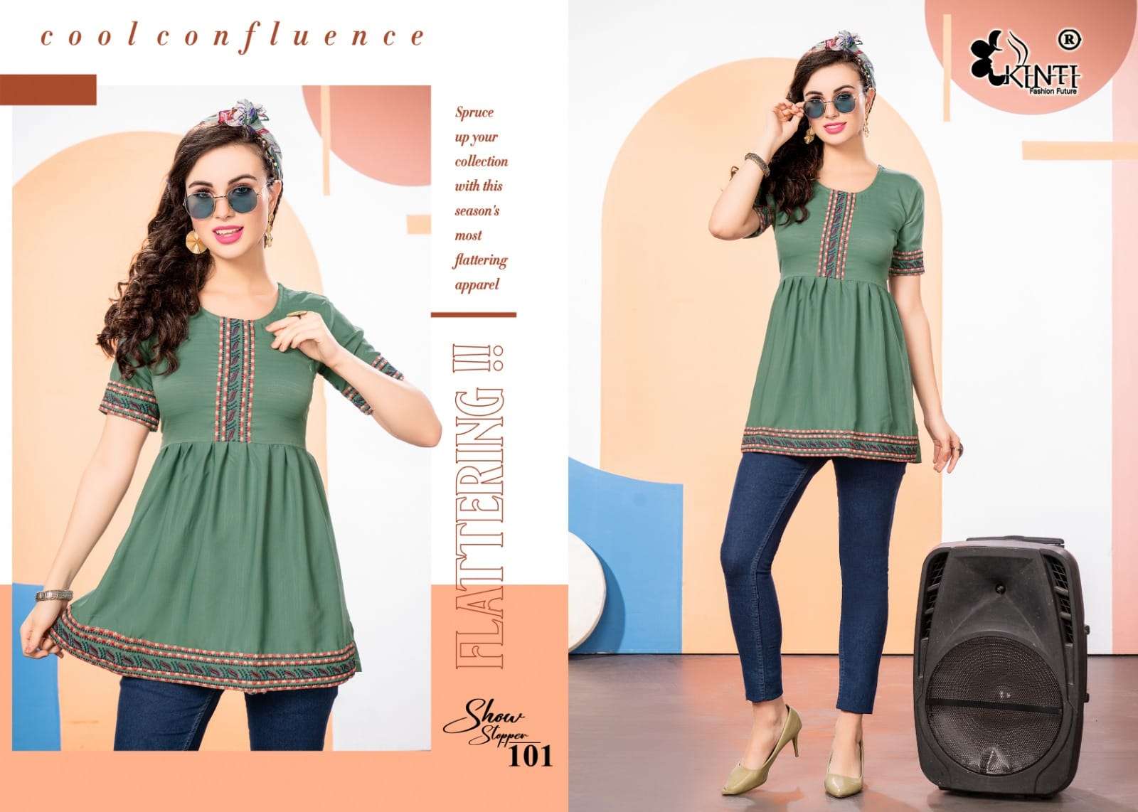 Show Stopper By Kinti 101 To 108 Series Designer Stylish Fancy Colorful Beautiful Party Wear & Ethnic Wear Collection Lycra Slub Tops At Wholesale Price
