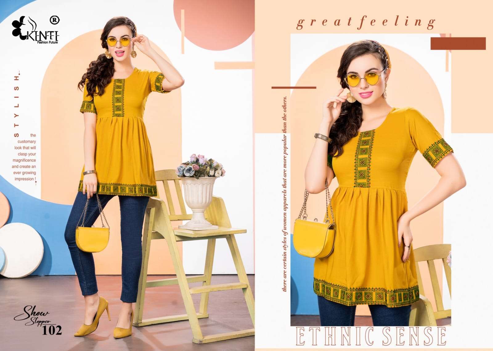 Show Stopper By Kinti 101 To 108 Series Designer Stylish Fancy Colorful Beautiful Party Wear & Ethnic Wear Collection Lycra Slub Tops At Wholesale Price