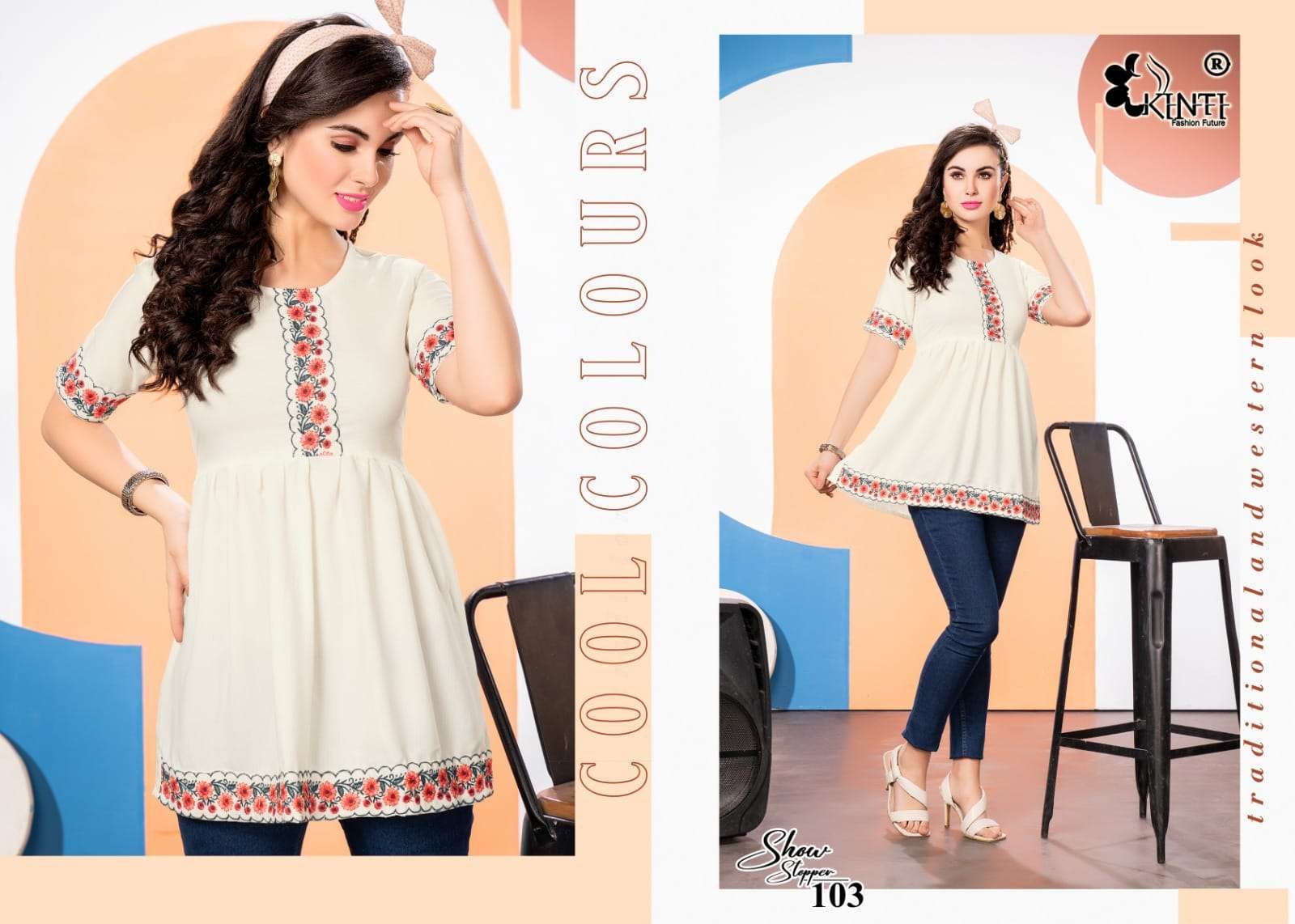 Show Stopper By Kinti 101 To 108 Series Designer Stylish Fancy Colorful Beautiful Party Wear & Ethnic Wear Collection Lycra Slub Tops At Wholesale Price