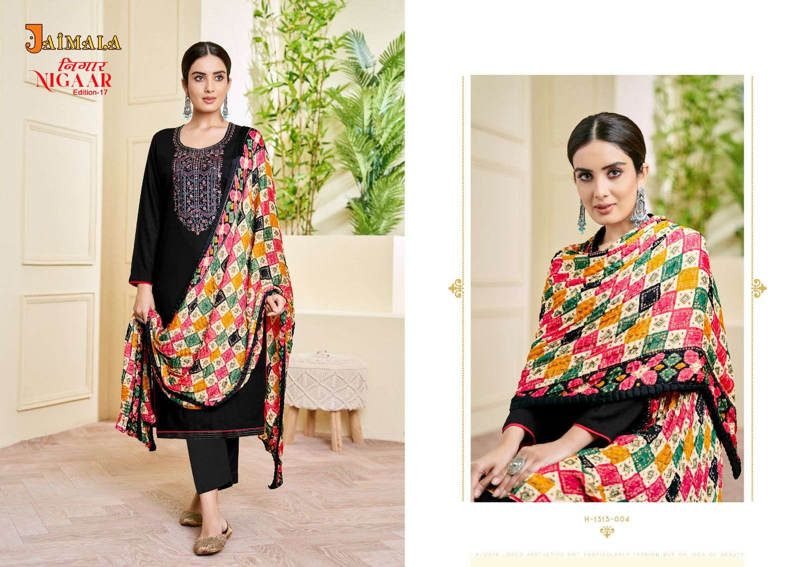 Nigaar Vol-17 By Jaimala 1313-001 To 1313-008 Series Beautiful Festive Suits Colorful Stylish Fancy Casual Wear & Ethnic Wear Pure Rayon Slub Embroidered Dresses At Wholesale Price
