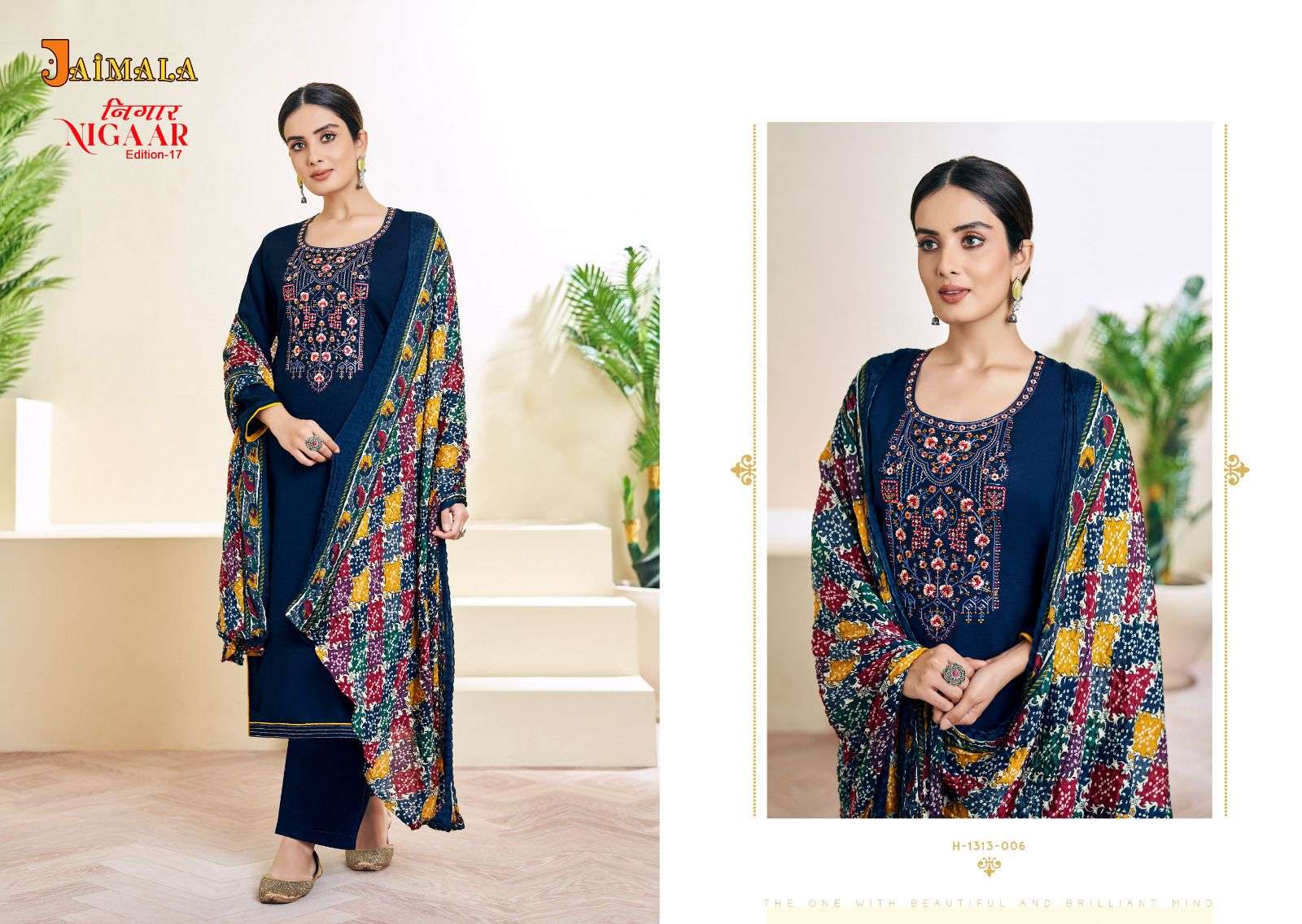 Nigaar Vol-17 By Jaimala 1313-001 To 1313-008 Series Beautiful Festive Suits Colorful Stylish Fancy Casual Wear & Ethnic Wear Pure Rayon Slub Embroidered Dresses At Wholesale Price